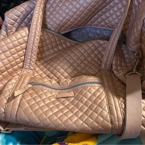 Vera Bradley Quilted Beige Travel Bag